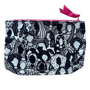 Ipsy Cosmetics Bag Collaboration With Priscilla Witte Black White Pink